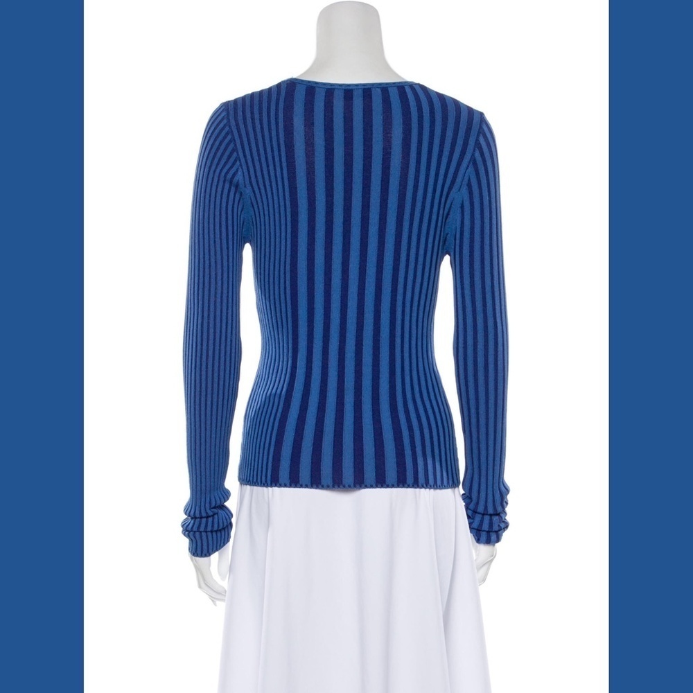 Altuzarra Blue Striped Viscose Sweater Top SMALL - Picture 3 of 7